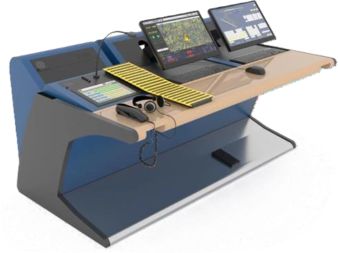 ATC operator console with integrated voice communication panels
