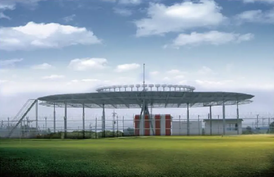 DVOR station on open airfield under a clear sky