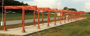 ILS localizer antenna array beside a runway
