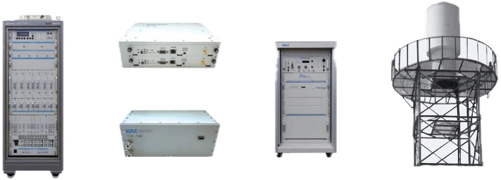 TACAN beacon system: cabinet, signal analyzer, tunable filter, modulation generator and antenna
